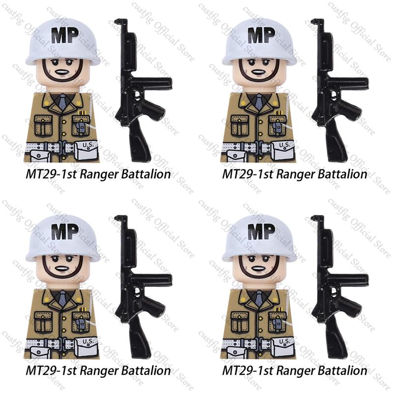 WW2 US Navy Military Airborne Field Corps Soldier Figures Building Blocks Army Flying Tigers Infantry Gun Weapon Bricks Kids Toy