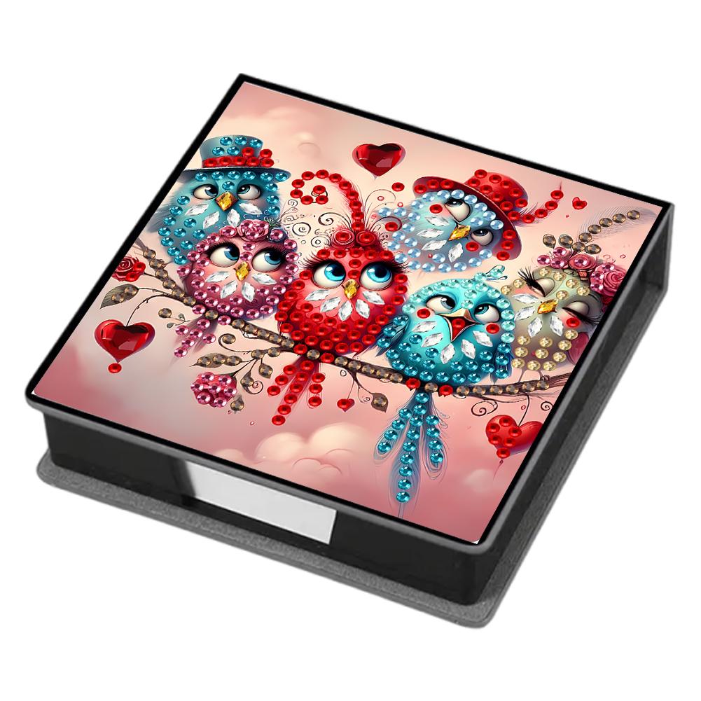 Leather 5D Diamond Painting Kit Note Box with 160 Sheets DIY Diamond Art Note Box for Home Office School Supplies