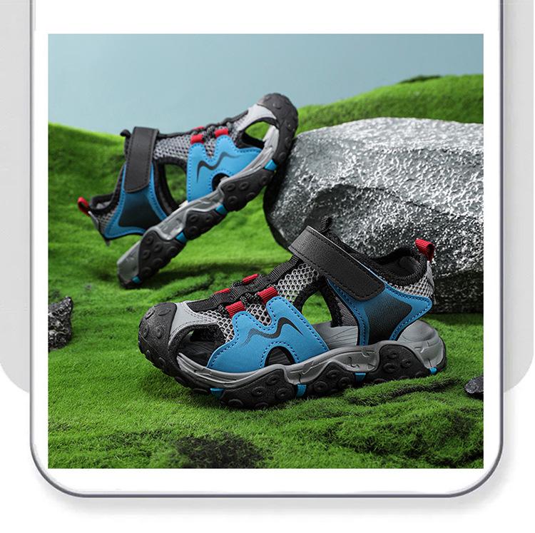 Boys' Summer 2026 Breathable Non-Slip Closed-Toe Sports Sandals with Soft Soles