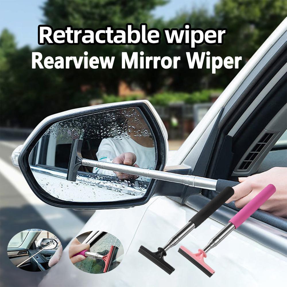 

Portable Rainy Glass Window Cleaning Tool Wiper Extendable Handle Car Side Mirror Squeegee Rearview Mirror Cleaning Tool чёрный