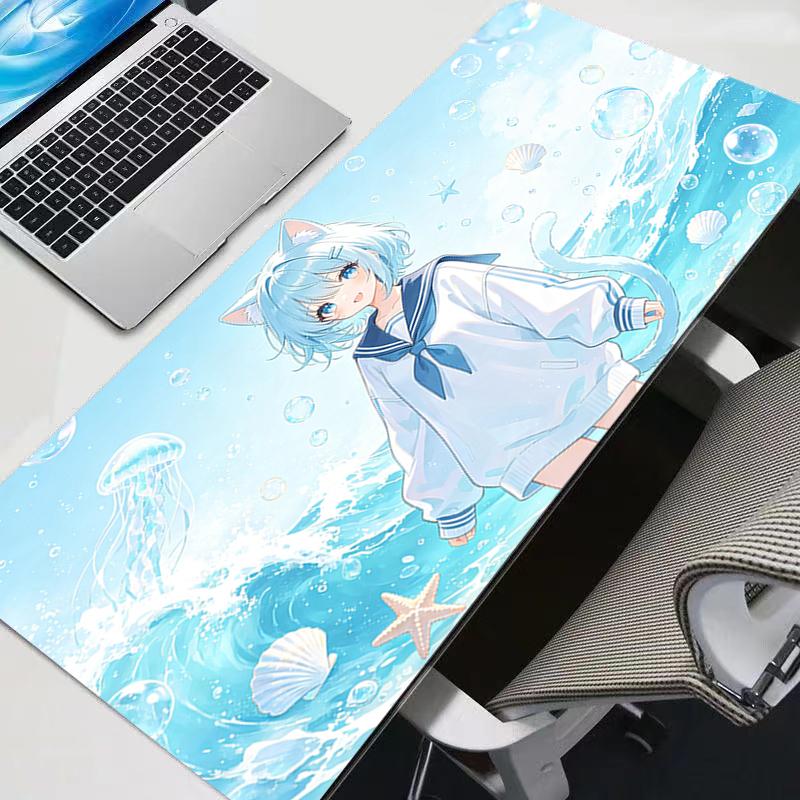 Big Mouse Pad Game Computer Keyboard Pad Kawaii Gaming Accessories Soft and Cute Anime Extended Mat Table LockEdge Pink Mousepad