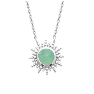 [Q8481] - Silberkette 'Cléopatra' Aventurinsilber (rhodiniert) - 15 mm (Sonne)