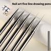 Nail Art Liner Pinsel 5 Stück Nail Art Pinsel für Lange Linien Liner Pinsel Nail Design Pinsel Nail Malstifte 6/9/12/15/18mm