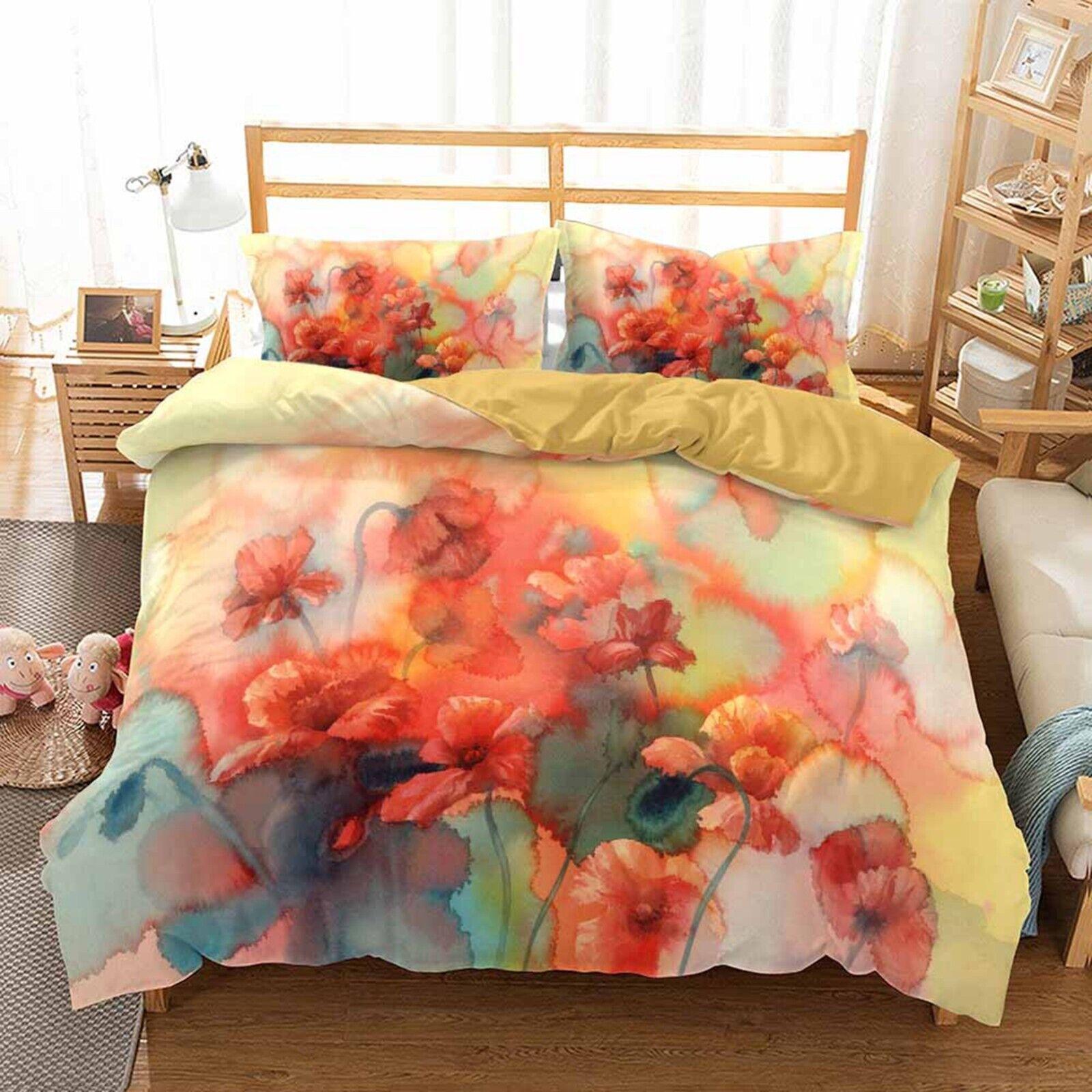 

Красная, синяя роза, ромашка, тюльпан, цветы, цветочный комплект Doona, пододеяльник, комплект постельного белья Single 135x200cm