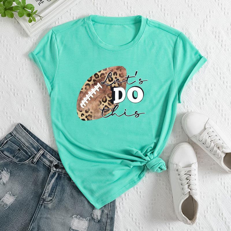 

Летний женский модный регбийный топ с короткими рукавами и круглым вырезом из хлопка 3XL