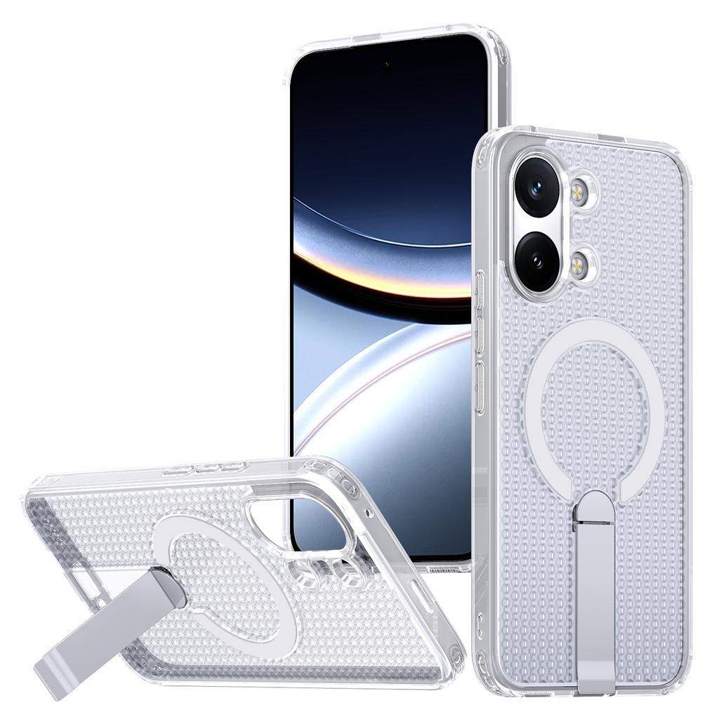 Anti-fall Cooling Hole Design Magnetic Case For Xiaomi Poco X8 Pro Max Redmi Turbo 5Max Metal Bracket TPU Acrylic Phone Cover