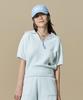 BBC EARTH W Eco Bubble V-Neck Short Sleeve Sweater_Sky