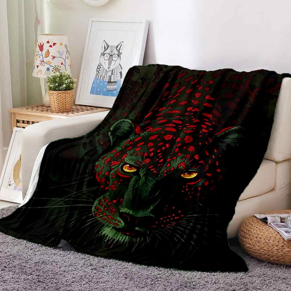1pc Neon Leopard Print Blanket Lightweight Flannel Blanket Throw Blanket For Sofa, Bed, Travel, Camping, Livingroom, Office Yy251015114