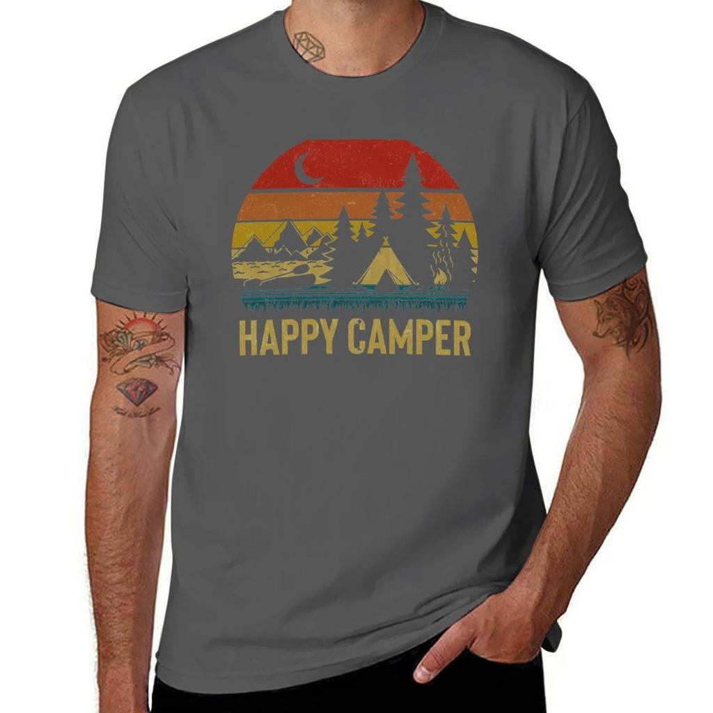 Happy Camper TShirt Casual Holiday Short Sleeve Tee
