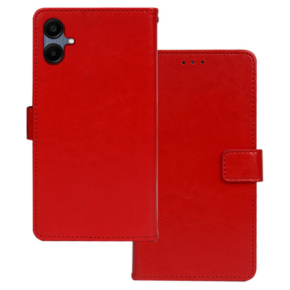 

IDEWEI For Samsung Galaxy A06 4G Case Card Slots Holder Leather Phone Cover Crazy Horse Texture B