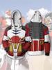 3D Printed Anime Hoodie with Mobile Suit Design - Japanese Anime Zipper Jacket