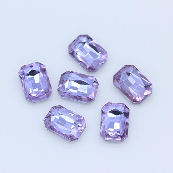 Octagonal Long Gem Crystal Glass Rhinestone for Clothing, Shoes, Phone Stickers, DIY Jewelry Accessories