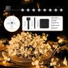 Warm white petal light cherry blossom light waterproof solar LED string light, garden decoration outdoor light wedding Christmas party