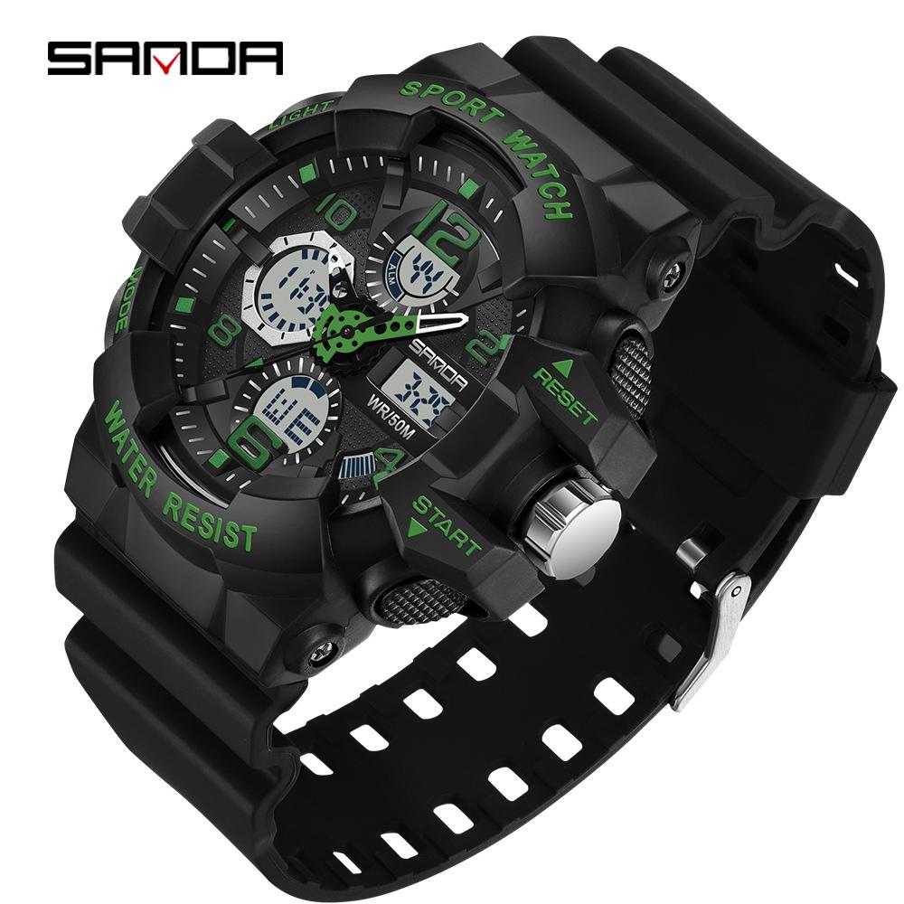 Sanda Watch Youth Multifunctional Men's Waterproof Night Light Outdoor Sports Versatile Electronic Watch