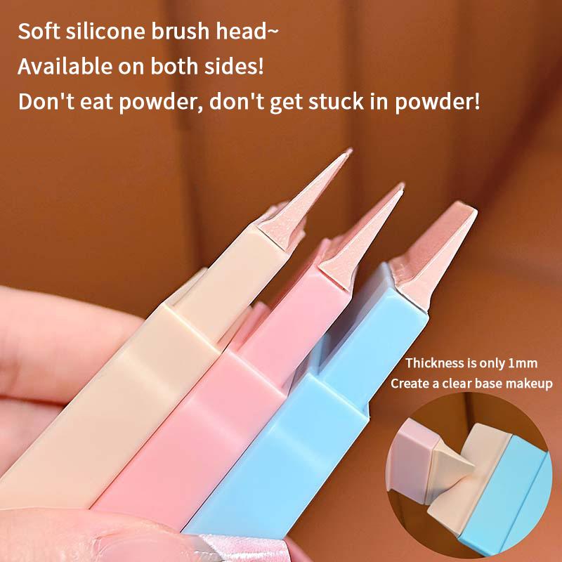 Přenosný silikonový štětec na make-up rovnoměrně nanáší pudr bez šmouh podkladová báze plochá hlava make-up pro obličej kosmetické nástroje snadno čistit