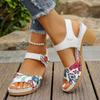 Fashion Women's Peep Toe Hihg Heel Sandals Summer Gladiator Shoes Chunky Heel Platform Women's Sandals Flower Ladies Heeled Shoes Q425
