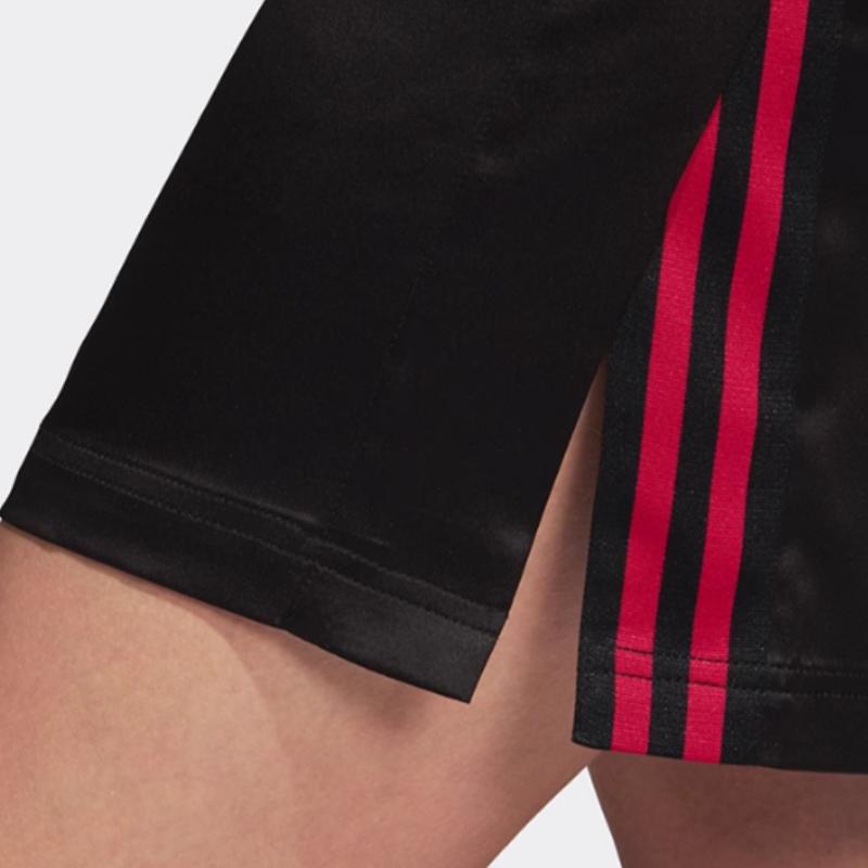 Adidas Originals Casual Breathable Comfortable Short Sleeve Dress Women Dresses Black DX4299