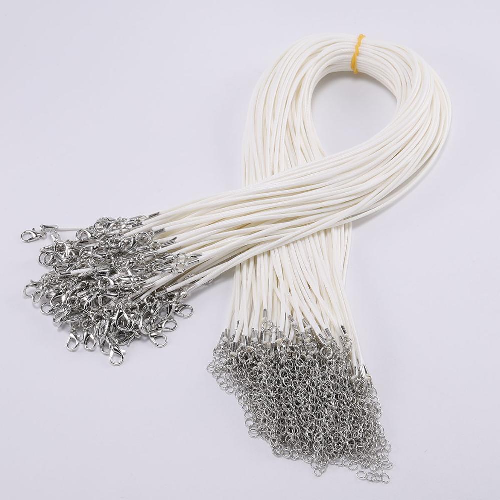 10Pcs 1.5/2mm Fauxs Leather Handmade Adjustable Braided Rope Pendant Charm DIY Findings Lobster Clasp String Cord Jewelry Making