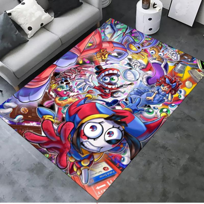 Digital Circus Carpet Rug For Living Room Bedroom Home Sofa Decorationkids Play Nonslip Floor Mat