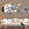 Yousheng 3D Mirror Round Removable Self Adhesive Wall Sticker