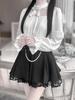 Bluse und Mini-Kreuz Große Größe Klein [MODKOKU] Damen Umhang-Stil 3-teiliges Set, Rock, Spitze, Rüschen, Schleifen, Lolita, Design, Gothic, Schnürung, Moe,