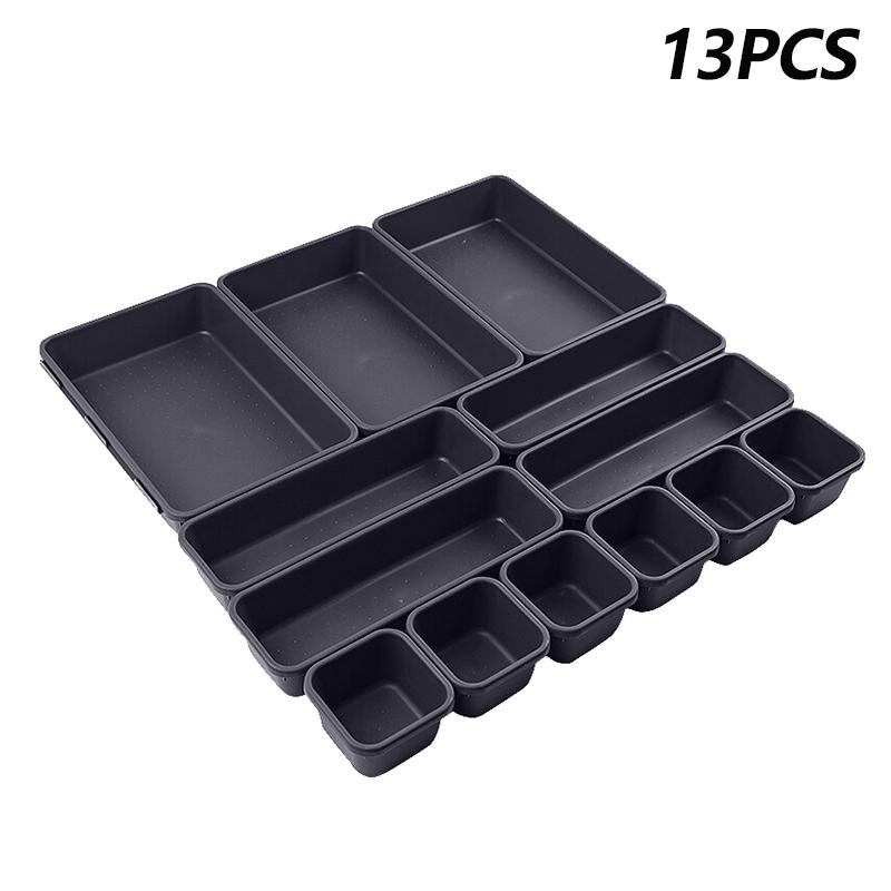 

13Pcs Drawer Organizers Separator for Home Office Desk Stationery Storage Box Kitchen Bathroom Makeup Organizer Boxes