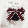 Womens Business Tie Clip With Striped Pattern And Rhinestone Accents For Work