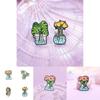 Unique Cartoon Style Green Plant Brooch Fashionable Metal Enamel Pin For Clothing Accessories