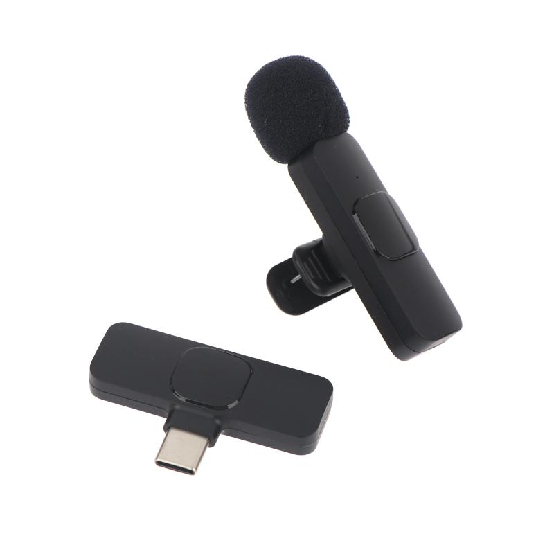 2.4G Portable Clip-on Wireless Microphone for Android Live Gaming Vlog Audio Video Recording Travel Vlog Use