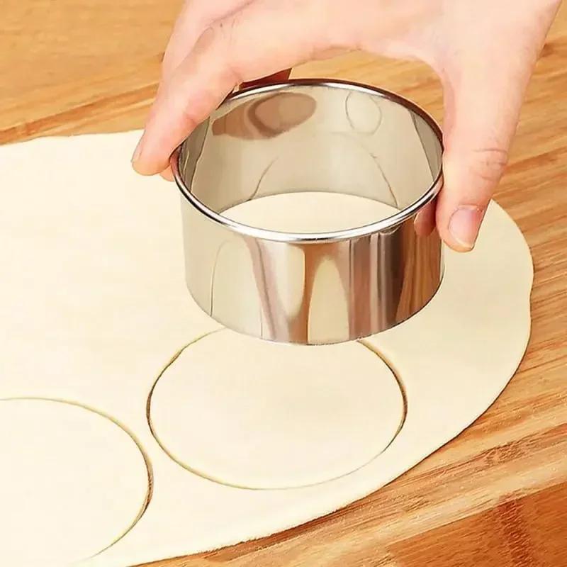 Round Dumplings Wrappers Molds Set, Cookie Pastry Wrapper Dough Cutting Tool, 3pcs Kitchen Gadgets Stainless Steel Cutter Maker