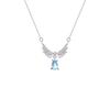 Silver-Plated Moonstone Angel Wings Necklace for Women - Elegant Gift for Girlfriend (2026 New Style)