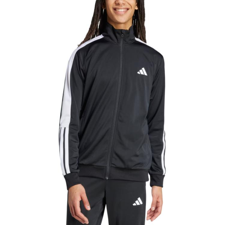 Adidas Zipper Logo Striped Loose Long Sleeve Jacket Men jackets JL8596