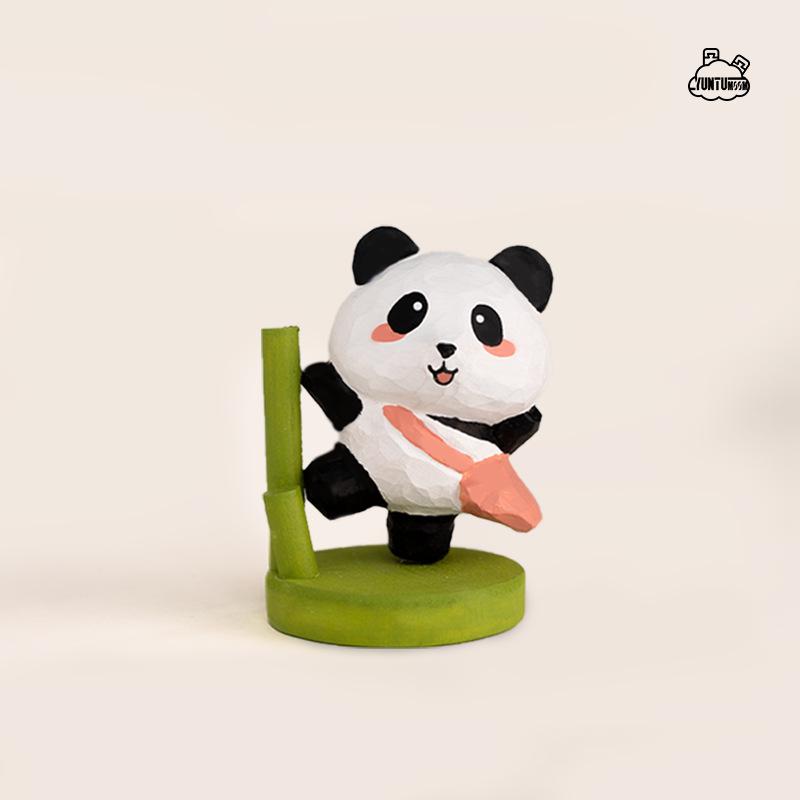 Figurină animal pisică din lemn sculptat pentru copii, ornament mic creativ de birou, decor pentru mașină, jucărie de scenă