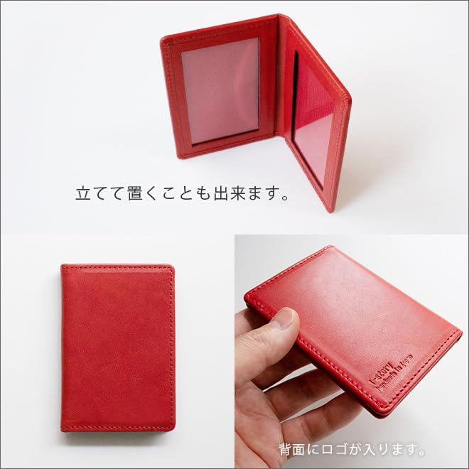 [i-story] Card-Sized "Vertical" Photo Frame [Tochigi Leather] Made In Japan, Genuine Leather (Brick)