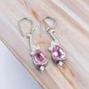 Morganite Gemstone 925 Sterling Silver Artisan Jewelry Handmade Earrings 1.90" EE-37-11