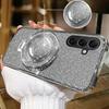 For Samsung Galaxy S25 FE / S26 FE Case with Liquid Glitter Quicksand hourglass Stand Holder Luxury Shiny Gradient Plating Girls Slim