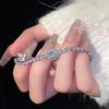 Korean Style Elegant Adjustable Zirconia Square Bracelet - Versatile, Light Luxury Hand Jewelry