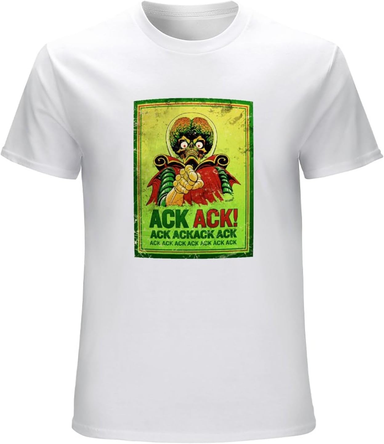 Mars Attack Skull T-Shirt Simple Style Tee Printed Short-Sleeve for Men White 3XL белый