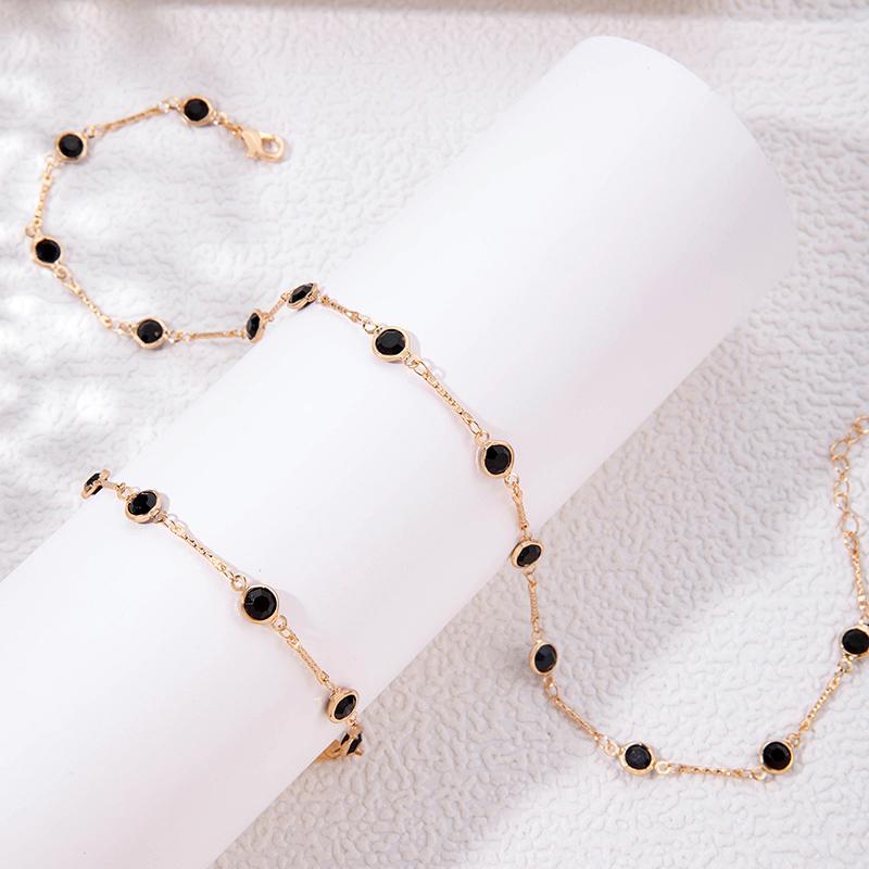 

2 шт. простые модные разноцветные стразы с окантовкой ожерелье браслет комплект ювелирных изделий для женщин и девочек элегантные роскошные ювелирные изделия