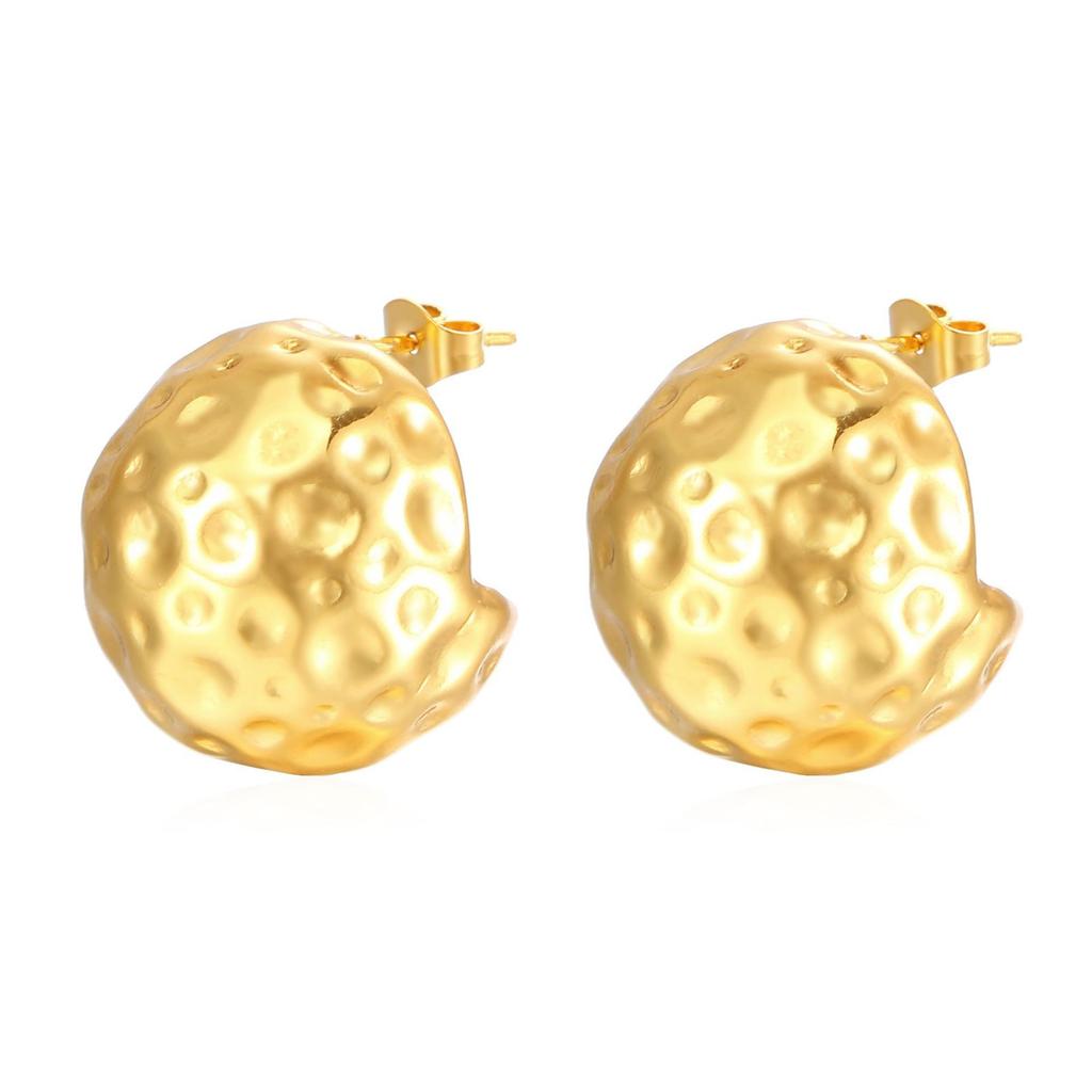 Direct supply geometric stainless steel earrings, women's trend high-end retro earrings, versatile plated 18K earrings