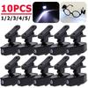 1-10Pcs Mini Flexible Book Lights Flashlight Universal Portable Glasses Reading Lamp Clip Lantern Adjustable Eyeglasses Clip Lights