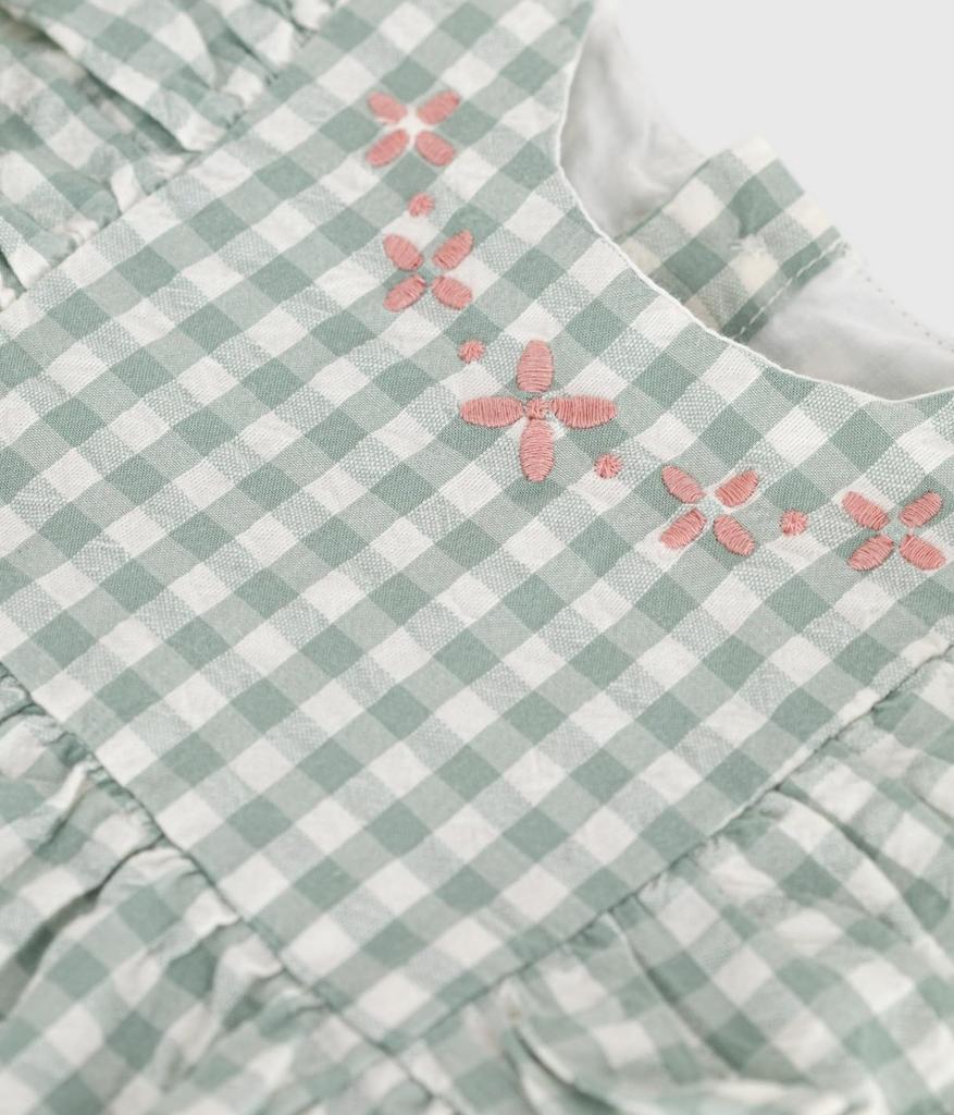 Short Romper A0CED Light White 18 months 81cm [Petit Bateau] Green/Off