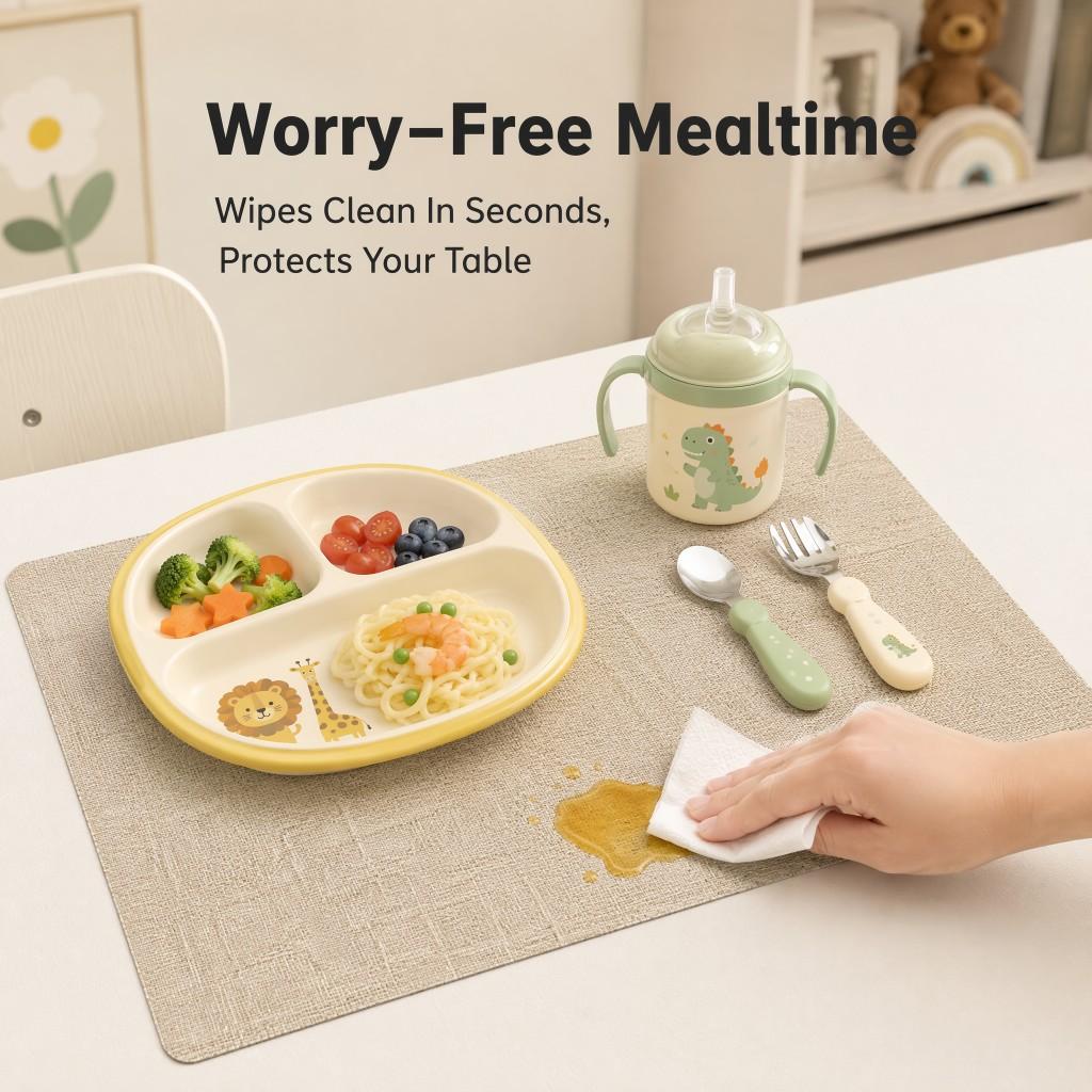 8PCS square simple PVC tableware high-end western restaurant tablecloth placemat linen 30 * 45cm