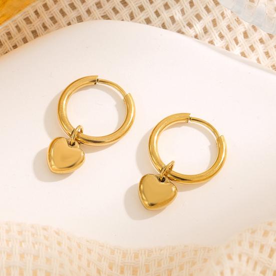 Heart Jewelry Set Golden Heart Necklace Hoop Earrings Set Birthday Anniversary Wedding Gifts