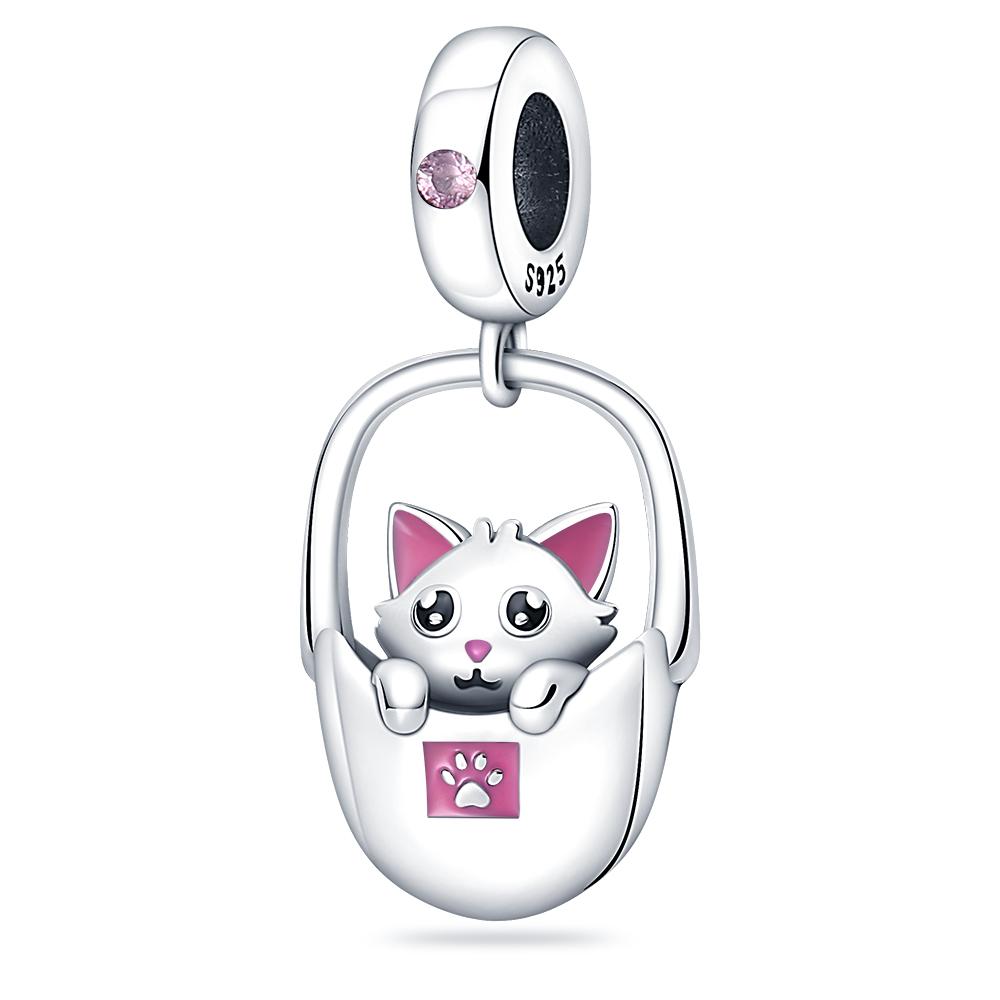 Copper Metal Moon Puppy Mischievous Kitten Cute Pet Series Charm Bead Components Bead Components Compatible With Pan Authentic Original Bracelets Do