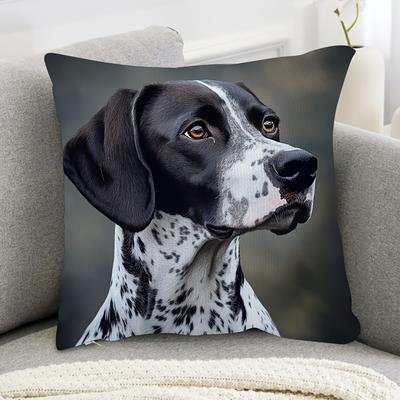 1pcs Short Plush German Shorthaired Pointer Pillow Cover 18x18 Inch Double Sided Print Cushion Case Home Decor