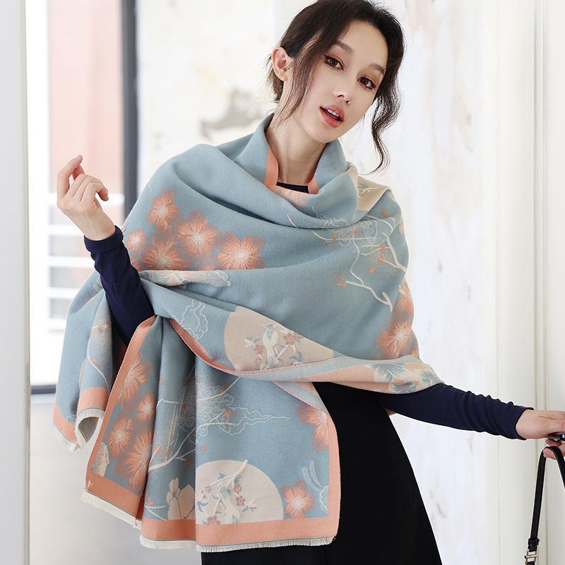 Women S Thick Warm Vintage Faux Cashmere Scarf Shawl Versatile All Season