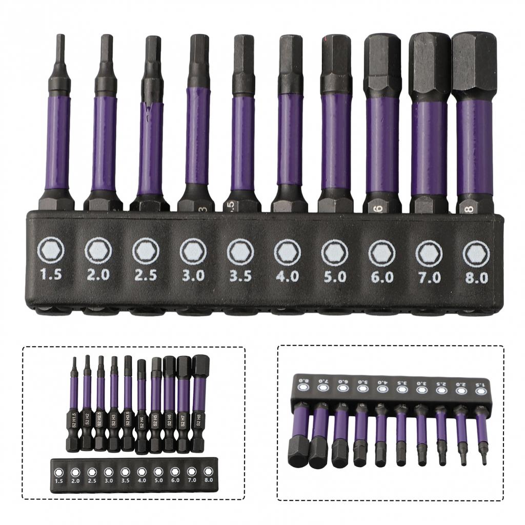 Magnetic Hex Head Screwdriver Bit Set with Holder 10Pcs for Impact Drivers