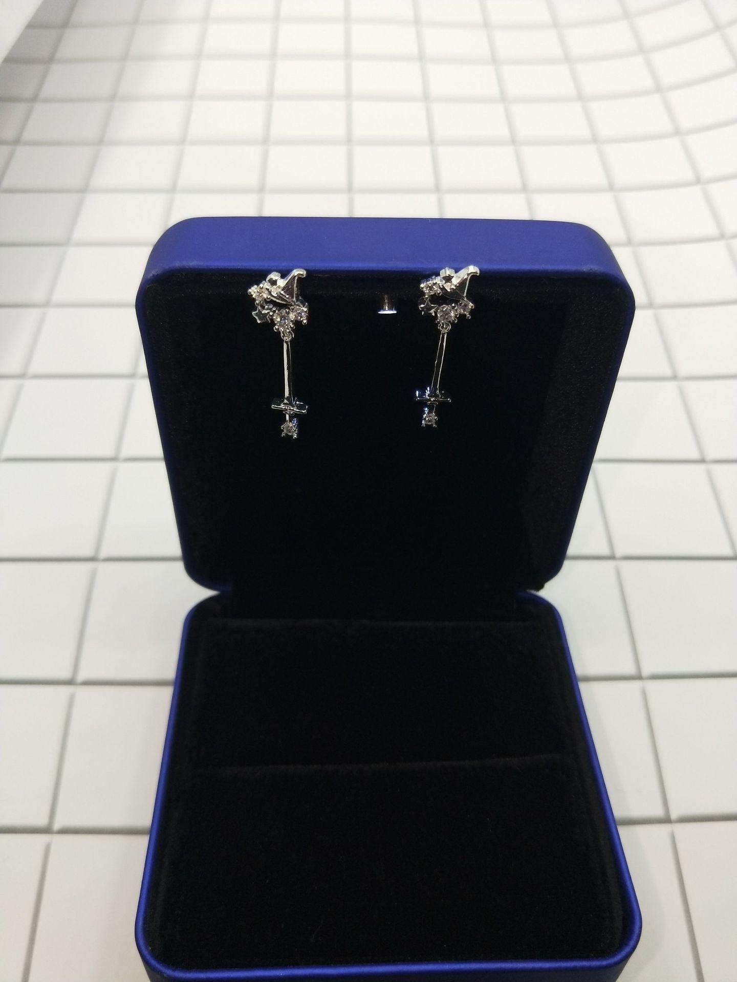 

Korean Style Christmas Hat Tassel Rhinestone Dangle Earrings