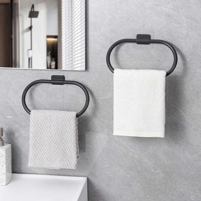 Ohne Bohren Wandmontiertes Handtuch- und Aufbewahrungsregal für Badezimmer, Toilette, Waschbecken oder Küche